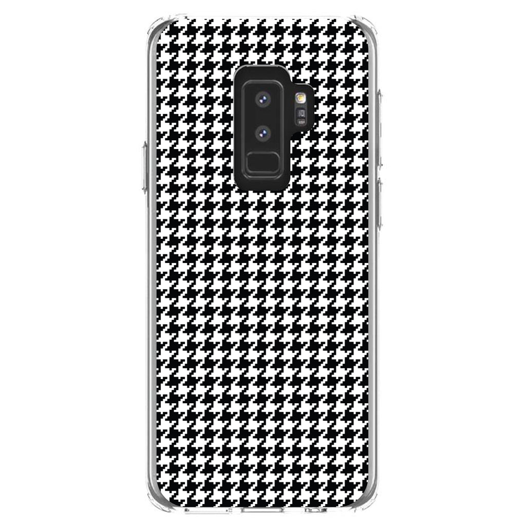 Black White Houndstooth Pattern Clear Shockproof iPhone Case, view 20
