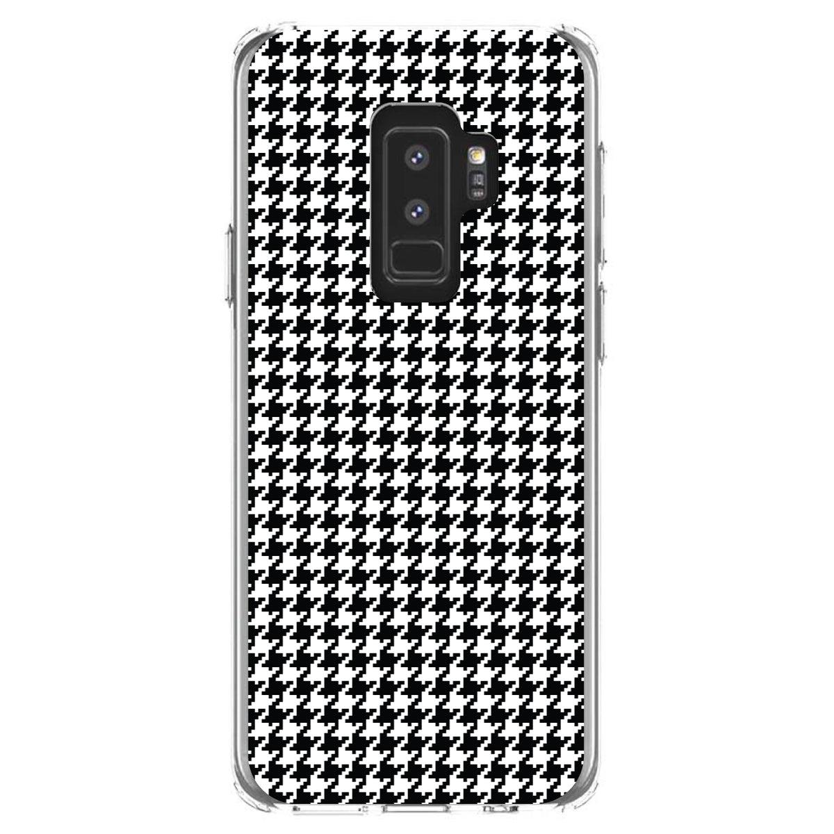 Black White Houndstooth Pattern Clear Shockproof iPhone Case, view 20