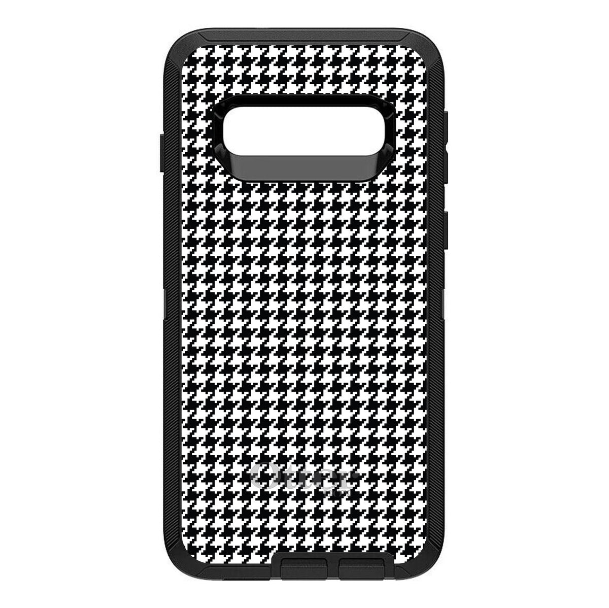 Black White Houndstooth Pattern OtterBox Defender Case for iPhone & Galaxy, view 6