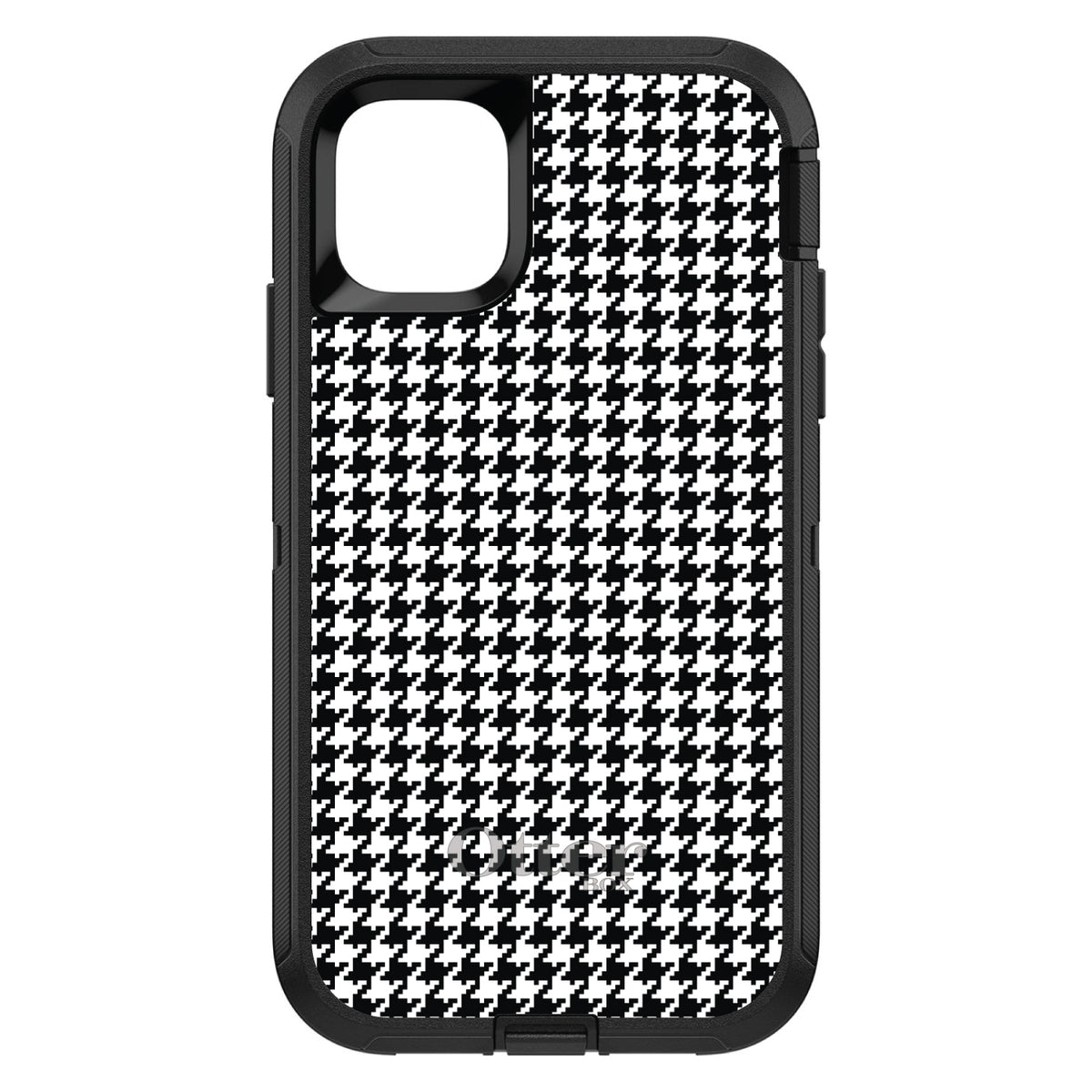 Black White Houndstooth Pattern OtterBox Defender Case for iPhone & Galaxy, view 2