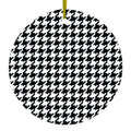 Black White Houndstooth Pattern Ceramic Ornament