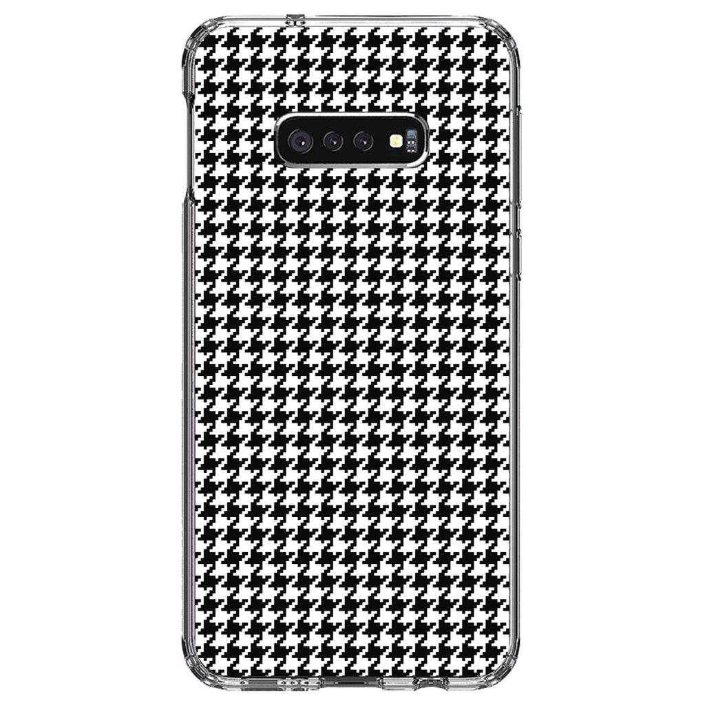 Black White Houndstooth Pattern Clear Shockproof iPhone Case, view 18