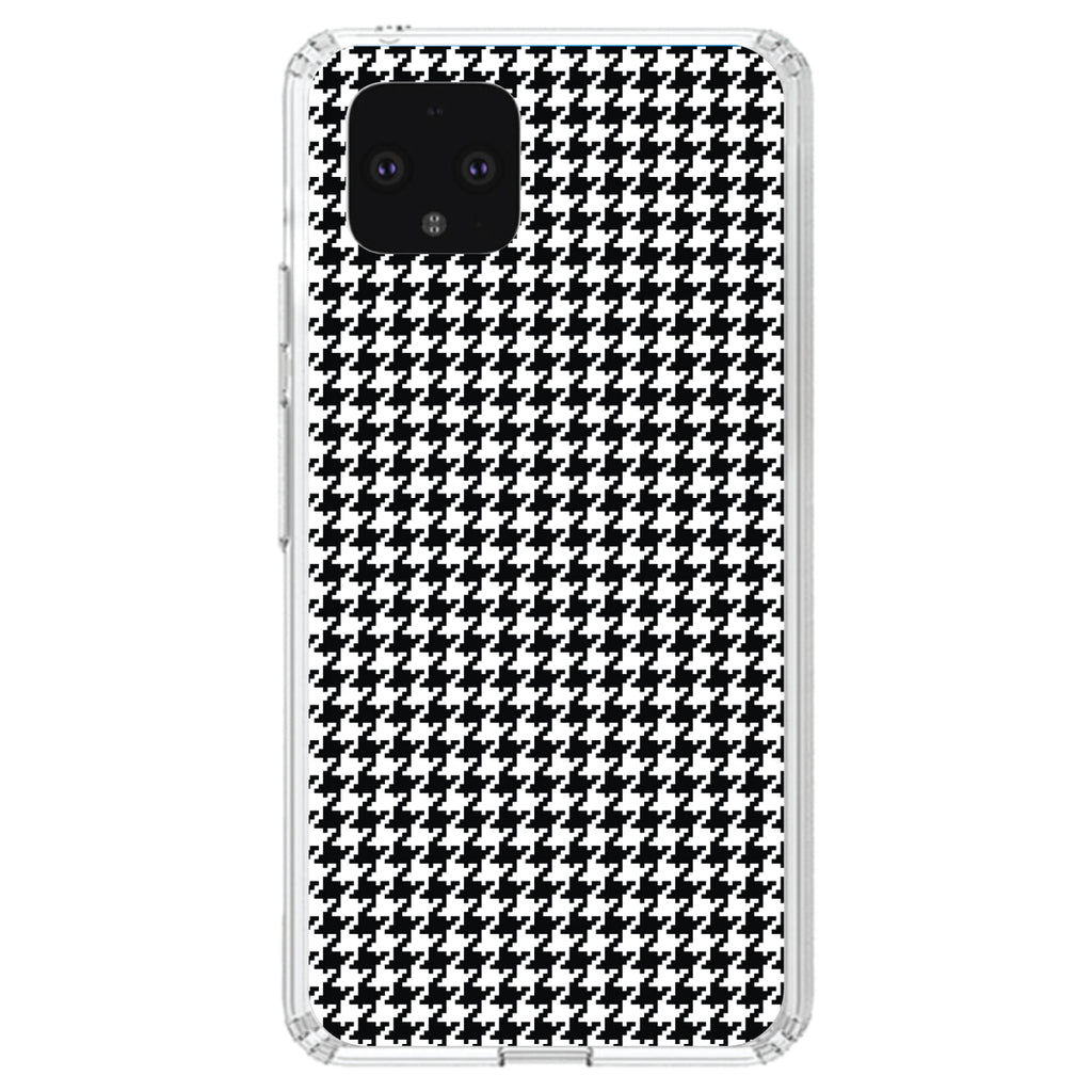 Black White Houndstooth Pattern Clear Shockproof iPhone Case, view 24