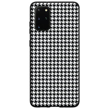 DistinctInk® Hard Plastic Snap-On Case for Apple iPhone or Samsung Galaxy - Black White Houndstooth Pattern
