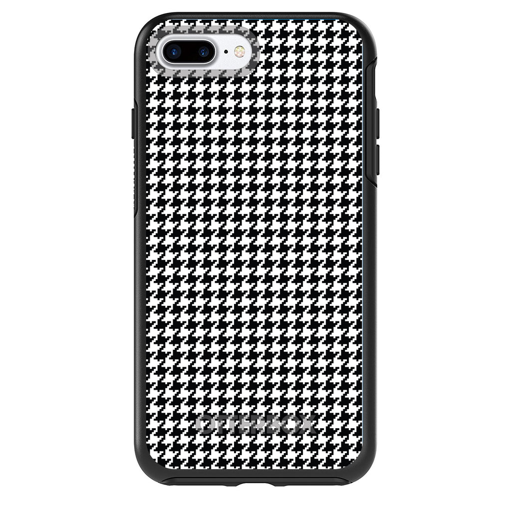 Black White Houndstooth Pattern OtterBox Symmetry Case for iPhone & Galaxy, view 2