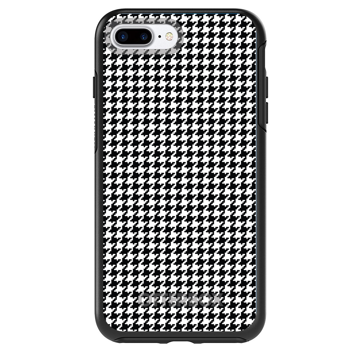Black White Houndstooth Pattern OtterBox Symmetry Case for iPhone & Galaxy, view 2