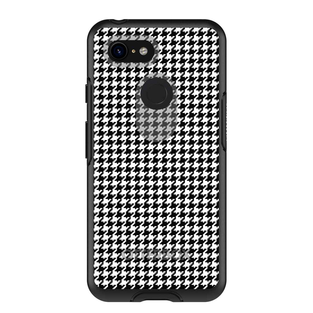 Black White Houndstooth Pattern OtterBox Symmetry Case for iPhone & Galaxy, view 15