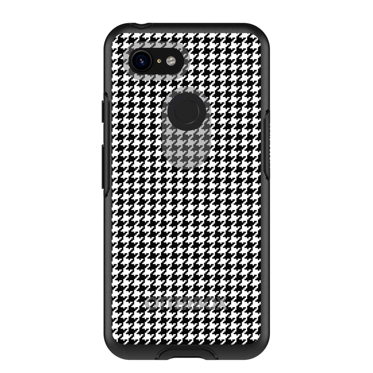 Black White Houndstooth Pattern OtterBox Symmetry Case for iPhone & Galaxy, view 15