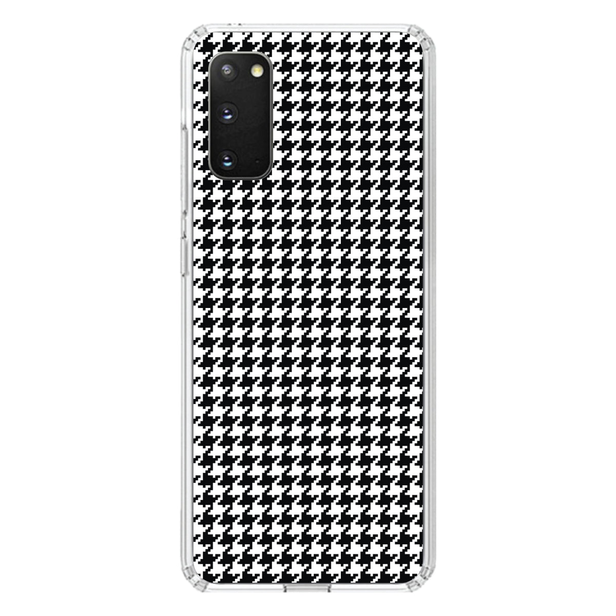Black White Houndstooth Pattern Clear Shockproof iPhone Case, view 14