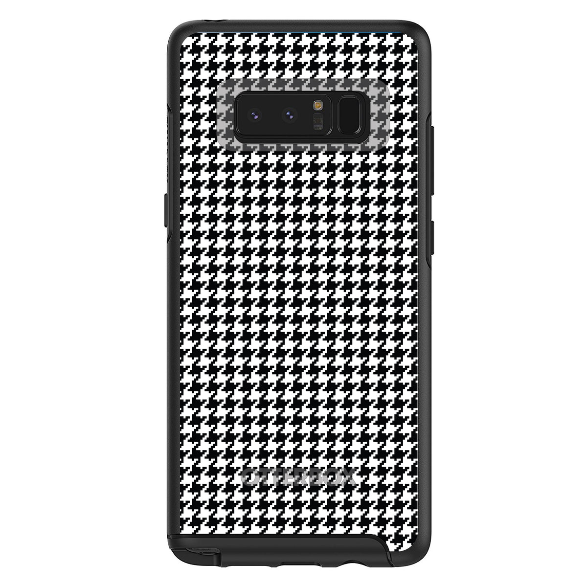Black White Houndstooth Pattern OtterBox Symmetry Case for iPhone & Galaxy, view 14