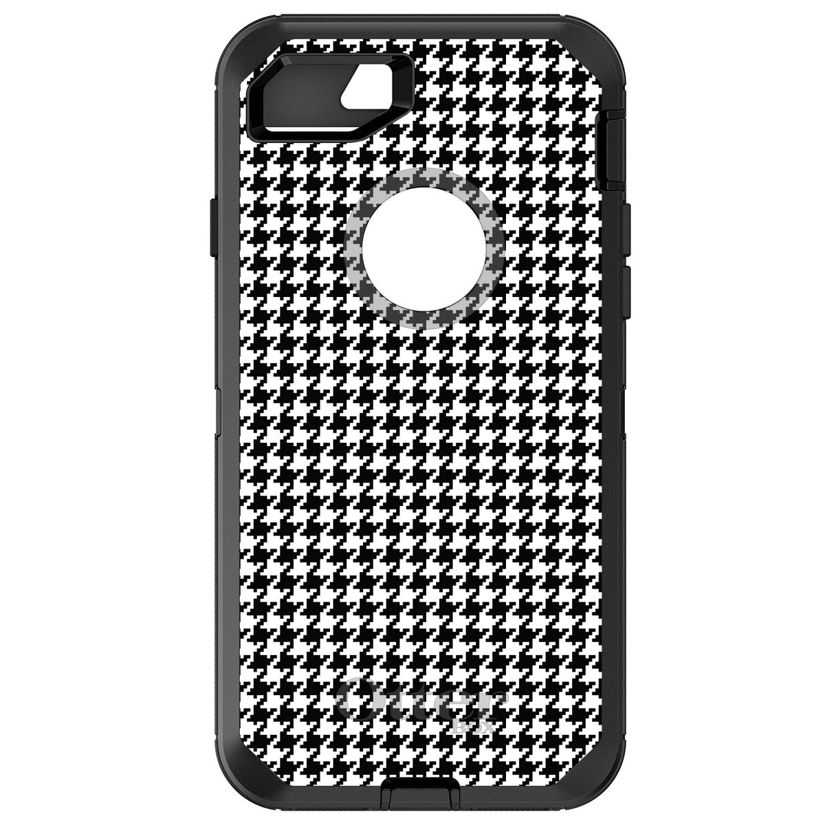 Black White Houndstooth Pattern OtterBox Defender Case for iPhone & Galaxy