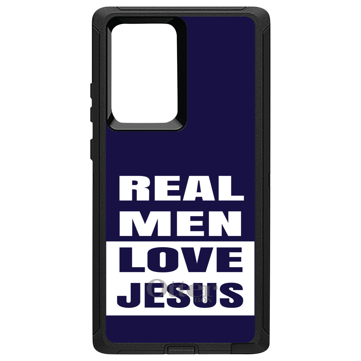 Navy Real Men Love Jesus OtterBox Defender Case for iPhone & Galaxy, view 13