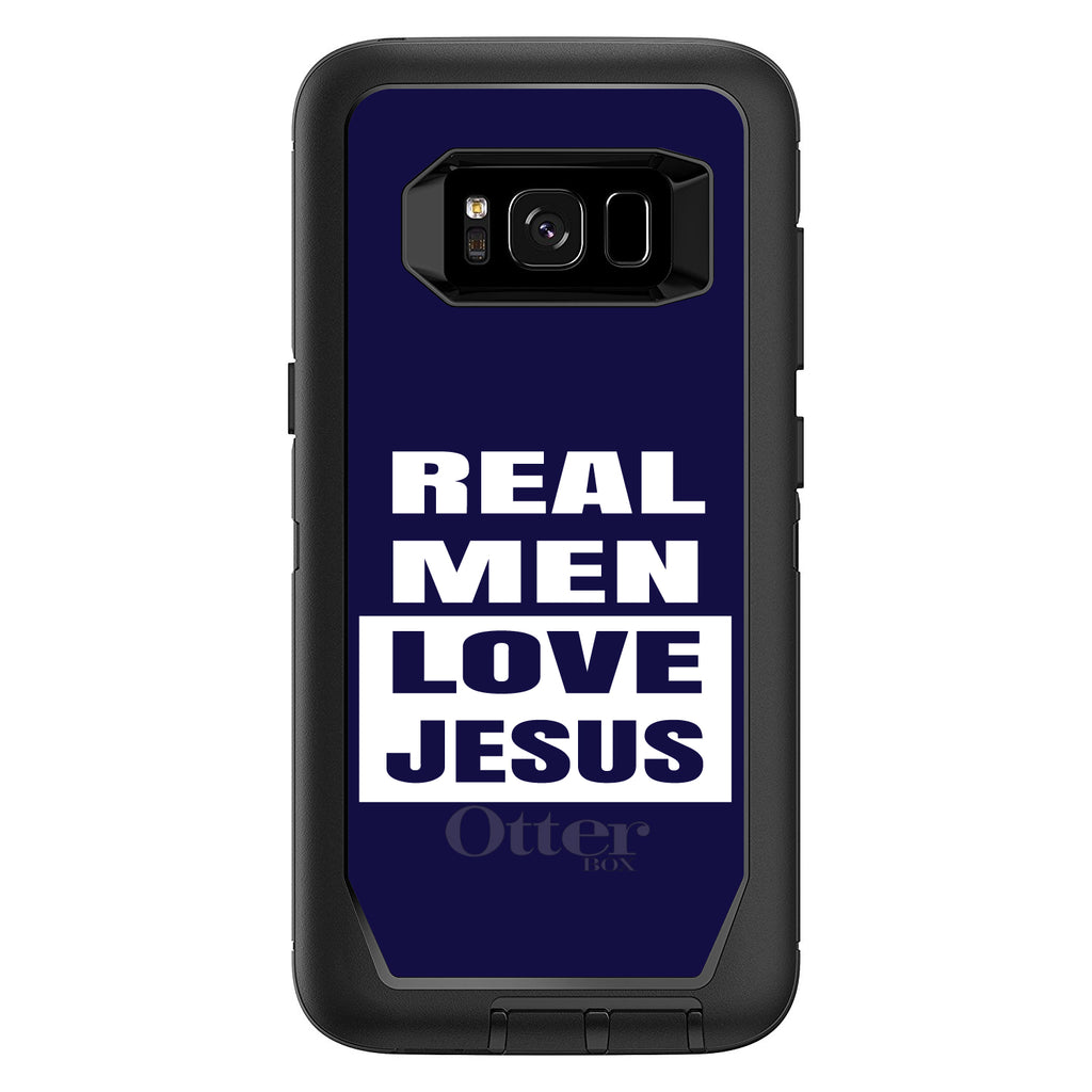 Navy Real Men Love Jesus OtterBox Defender Case for iPhone & Galaxy, view 12