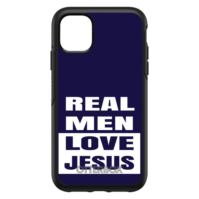 DistinctInk™ OtterBox Symmetry Series Case for Apple iPhone / Samsung Galaxy / Google Pixel - Navy Real Men Love Jesus