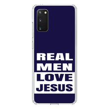 DistinctInk® Clear Shockproof Hybrid Case for Apple iPhone / Samsung Galaxy / Google Pixel - Navy Real Men Love Jesus