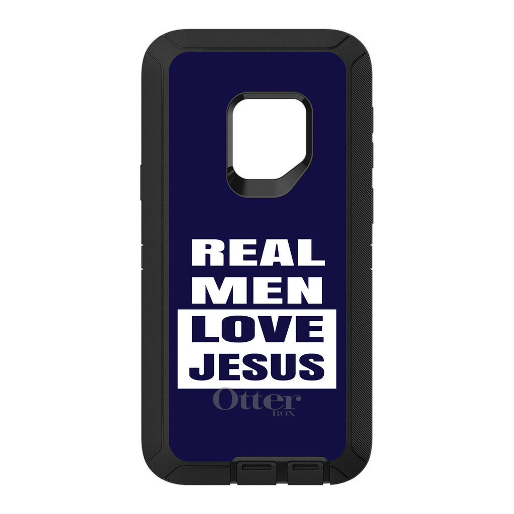 Navy Real Men Love Jesus OtterBox Defender Case for iPhone & Galaxy, view 11