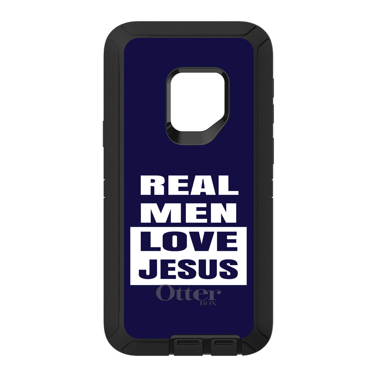 Navy Real Men Love Jesus OtterBox Defender Case for iPhone & Galaxy, view 11