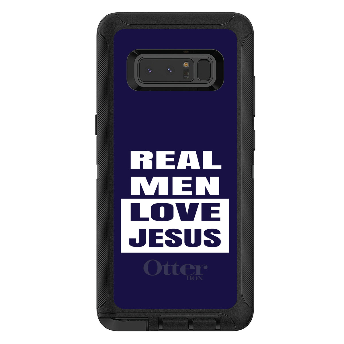 Navy Real Men Love Jesus OtterBox Defender Case for iPhone & Galaxy, view 17