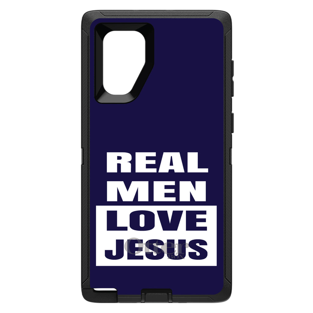 Navy Real Men Love Jesus OtterBox Defender Case for iPhone & Galaxy, view 14