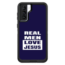 DistinctInk™ OtterBox Defender Series Case for Apple iPhone / Samsung Galaxy / Google Pixel - Navy Real Men Love Jesus