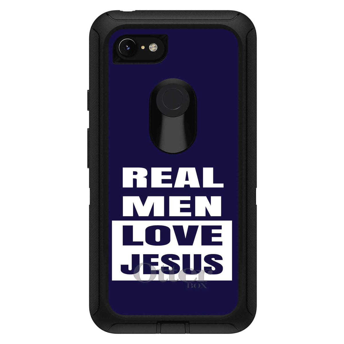 Navy Real Men Love Jesus OtterBox Defender Case for iPhone & Galaxy, view 18