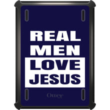 DistinctInk™ OtterBox Defender Series Case for Apple iPad / iPad Pro / iPad Air / iPad Mini - Navy Real Men Love Jesus