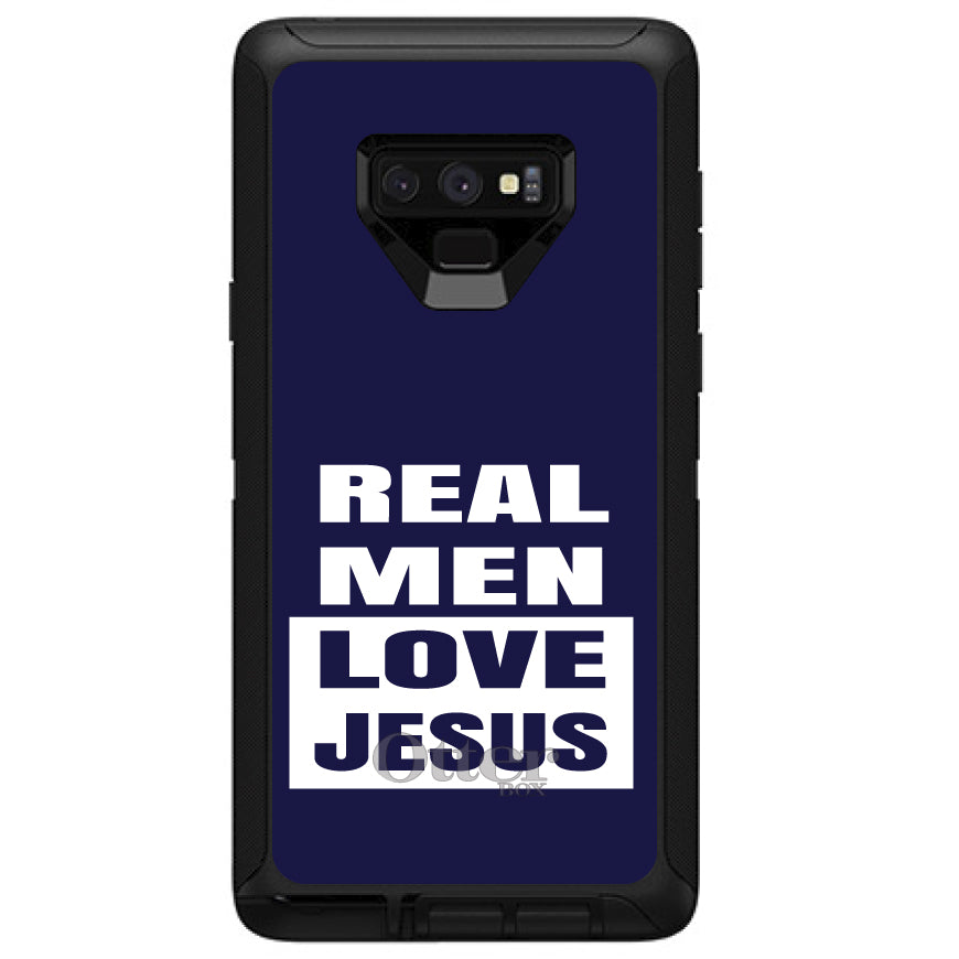 Navy Real Men Love Jesus OtterBox Defender Case for iPhone & Galaxy, view 16