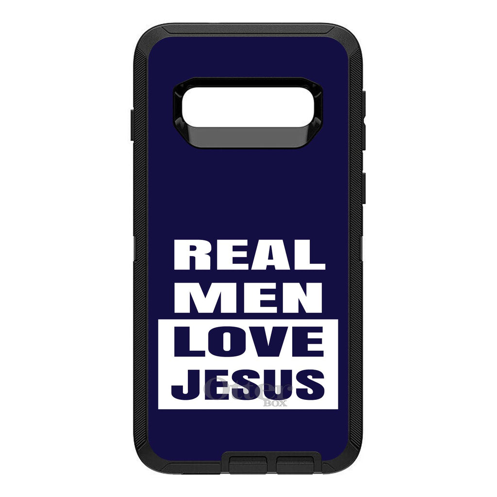 Navy Real Men Love Jesus OtterBox Defender Case for iPhone & Galaxy, view 9