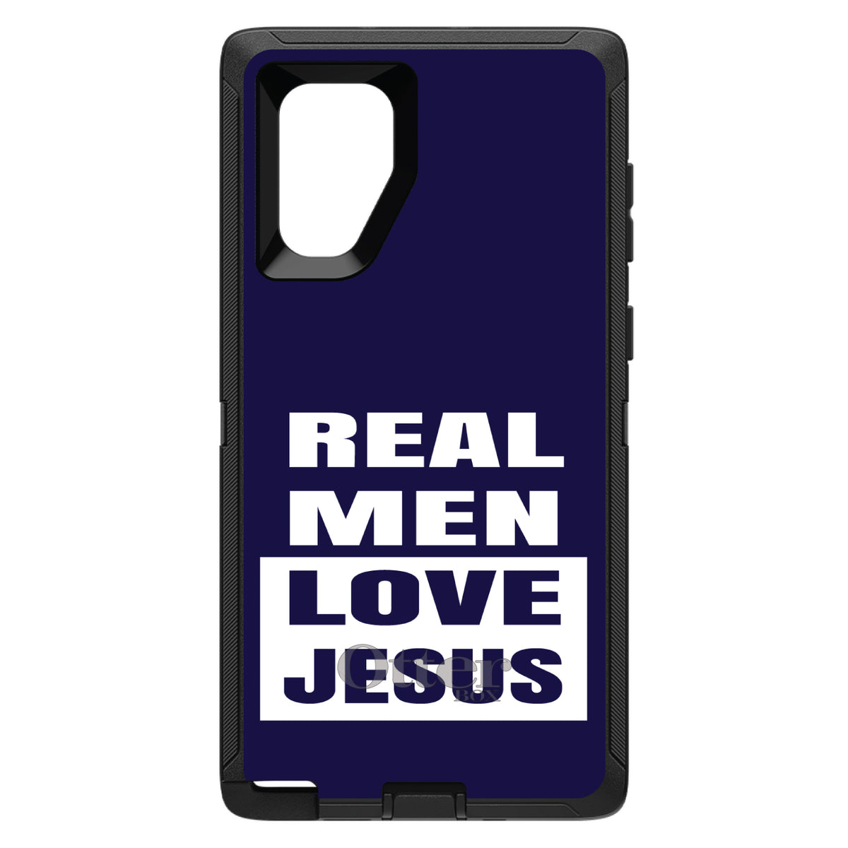 Navy Real Men Love Jesus OtterBox Defender Case for iPhone & Galaxy, view 15