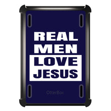 DistinctInk™ OtterBox Defender Series Case for Apple iPad / iPad Pro / iPad Air / iPad Mini - Navy Real Men Love Jesus