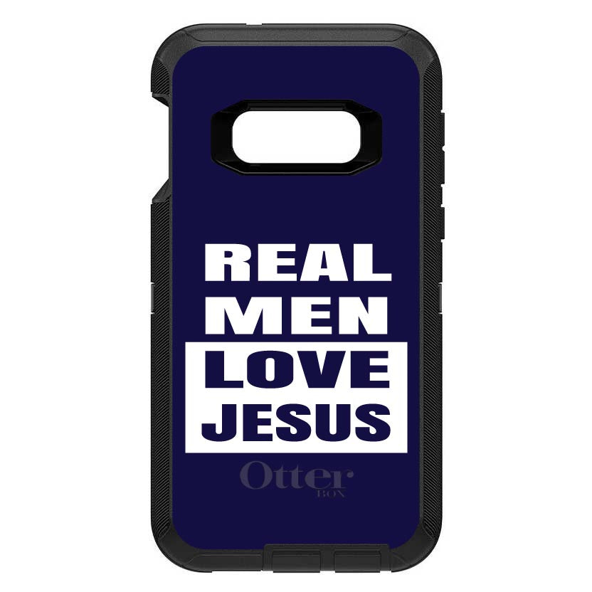 Navy Real Men Love Jesus OtterBox Defender Case for iPhone & Galaxy, view 10