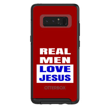 DistinctInk™ OtterBox Symmetry Series Case for Apple iPhone / Samsung Galaxy / Google Pixel - Red Blue Real Men Love Jesus