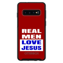 DistinctInk™ OtterBox Symmetry Series Case for Apple iPhone / Samsung Galaxy / Google Pixel - Red Blue Real Men Love Jesus