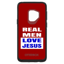DistinctInk™ OtterBox Symmetry Series Case for Apple iPhone / Samsung Galaxy / Google Pixel - Red Blue Real Men Love Jesus