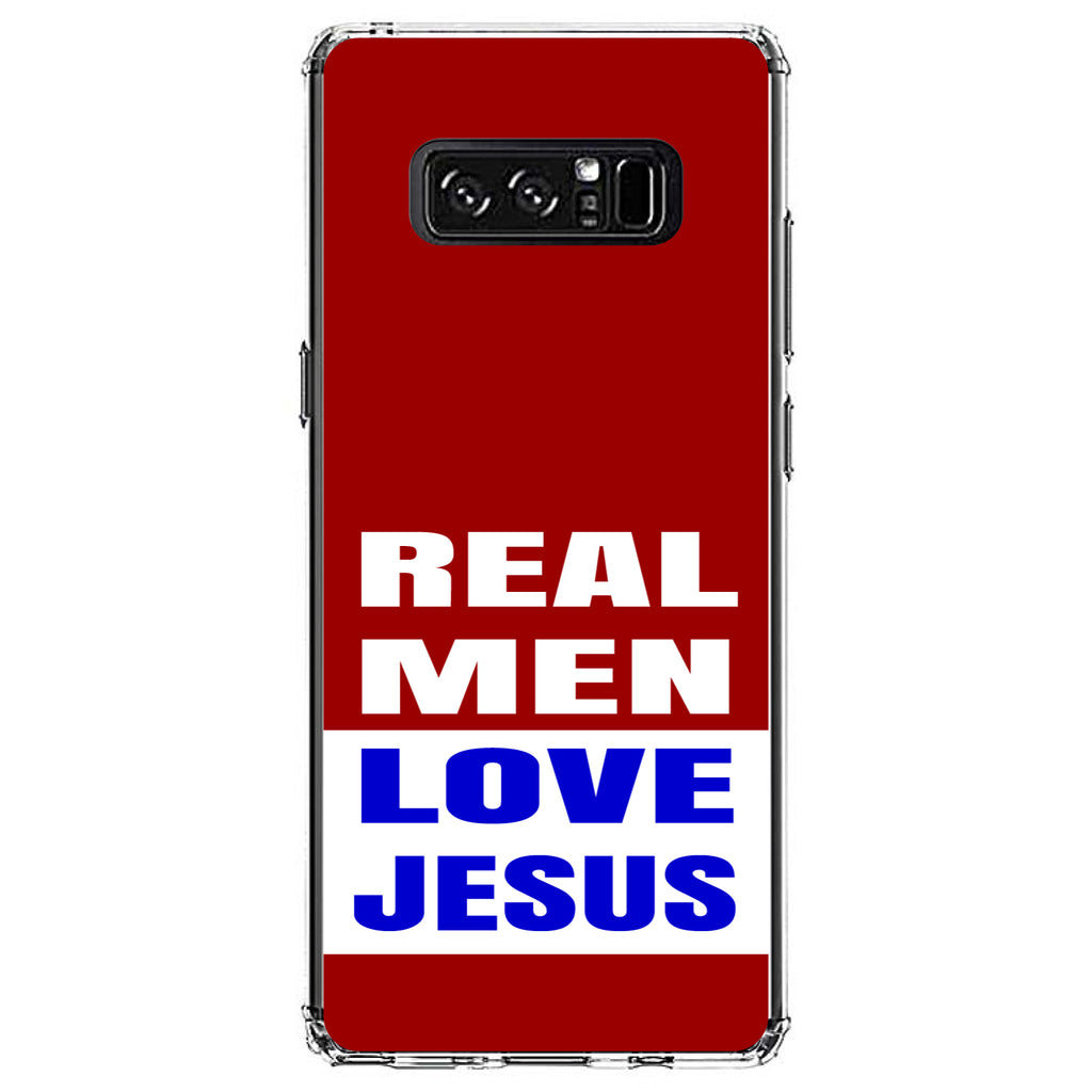 Red Blue Real Men Love Jesus Clear Shockproof iPhone Case, view 12