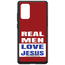 DistinctInk™ OtterBox Symmetry Series Case for Apple iPhone / Samsung Galaxy / Google Pixel - Red Blue Real Men Love Jesus