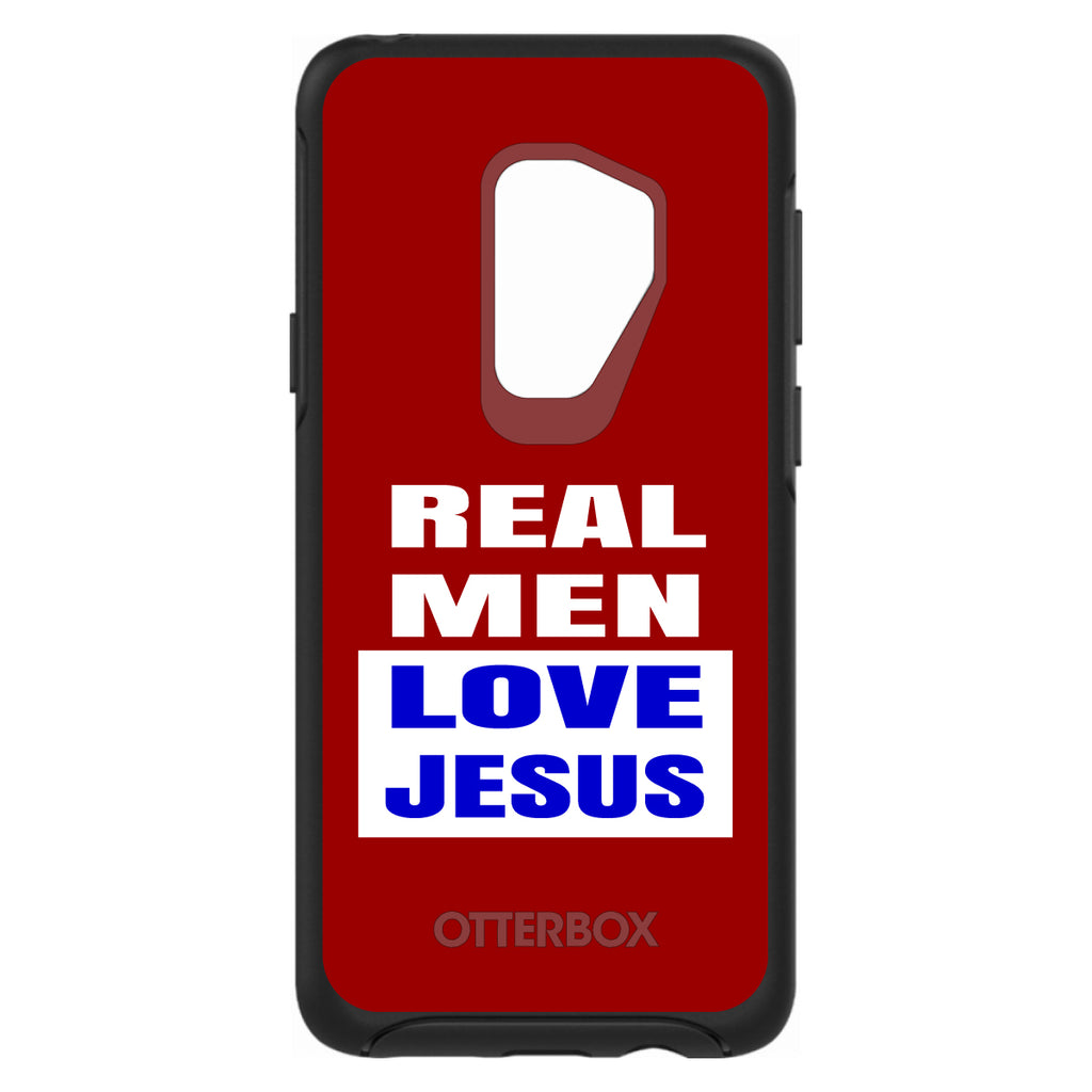 Red Blue Real Men Love Jesus OtterBox Symmetry Case for iPhone & Galaxy, view 9