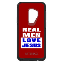 DistinctInk™ OtterBox Symmetry Series Case for Apple iPhone / Samsung Galaxy / Google Pixel - Red Blue Real Men Love Jesus