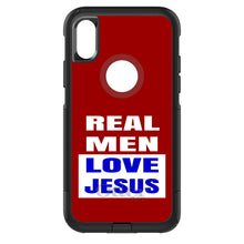DistinctInk™ OtterBox Commuter Series Case for Apple iPhone or Samsung Galaxy - Red Blue Real Men Love Jesus