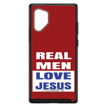 DistinctInk™ OtterBox Symmetry Series Case for Apple iPhone / Samsung Galaxy / Google Pixel - Red Blue Real Men Love Jesus