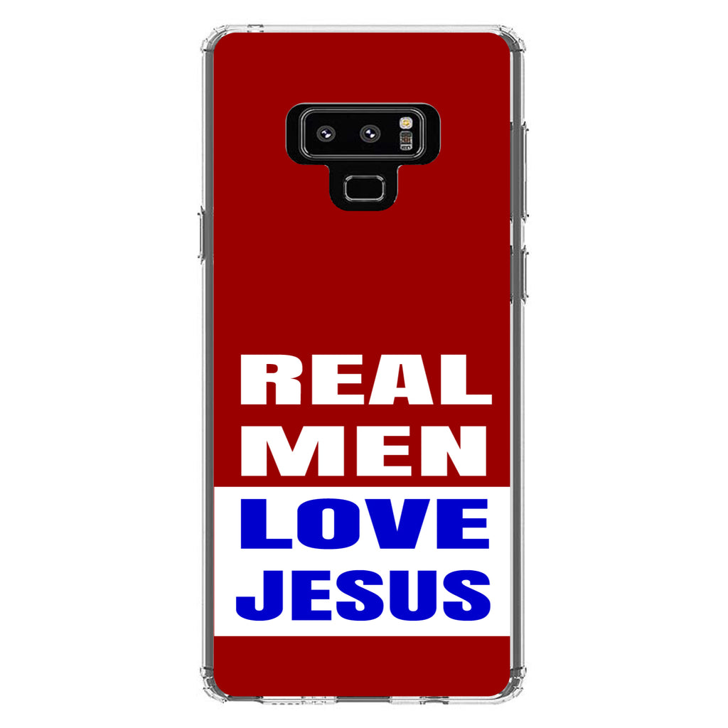 Red Blue Real Men Love Jesus Clear Shockproof iPhone Case, view 11