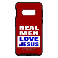 DistinctInk™ OtterBox Symmetry Series Case for Apple iPhone / Samsung Galaxy / Google Pixel - Red Blue Real Men Love Jesus