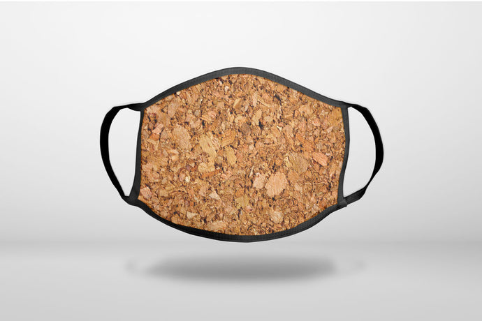 Dark Cork Board Image Print - 3-Ply Reusable Soft Face Mask Covering, Unisex, Cotton Inner Layer