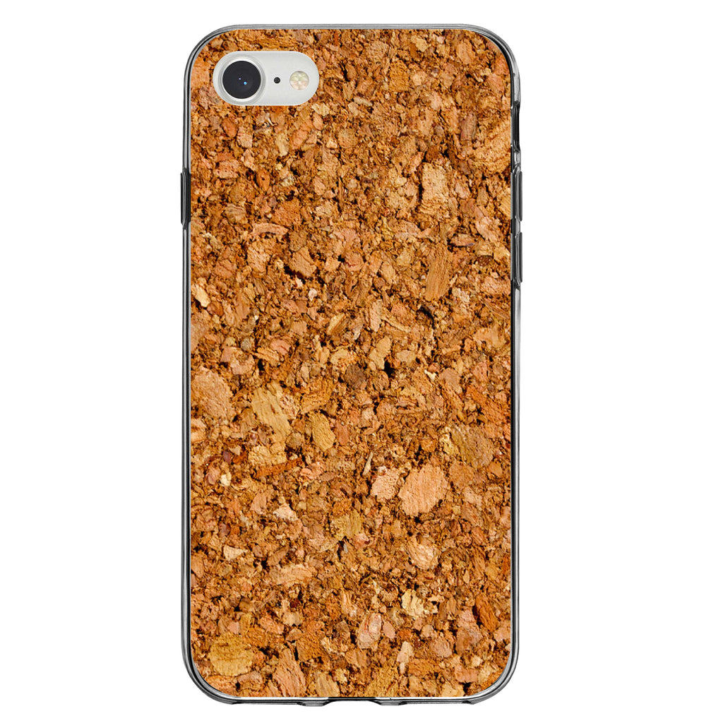 Dark Cork Board Image Print Clear Shockproof iPhone Case, view 5