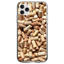 DistinctInk® Clear Shockproof Hybrid Case for Apple iPhone / Samsung Galaxy / Google Pixel - Wine Corks Image Print