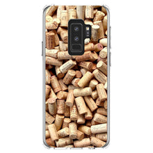 DistinctInk® Clear Shockproof Hybrid Case for Apple iPhone / Samsung Galaxy / Google Pixel - Wine Corks Image Print