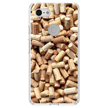 DistinctInk® Clear Shockproof Hybrid Case for Apple iPhone / Samsung Galaxy / Google Pixel - Wine Corks Image Print