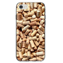 DistinctInk® Clear Shockproof Hybrid Case for Apple iPhone / Samsung Galaxy / Google Pixel - Wine Corks Image Print