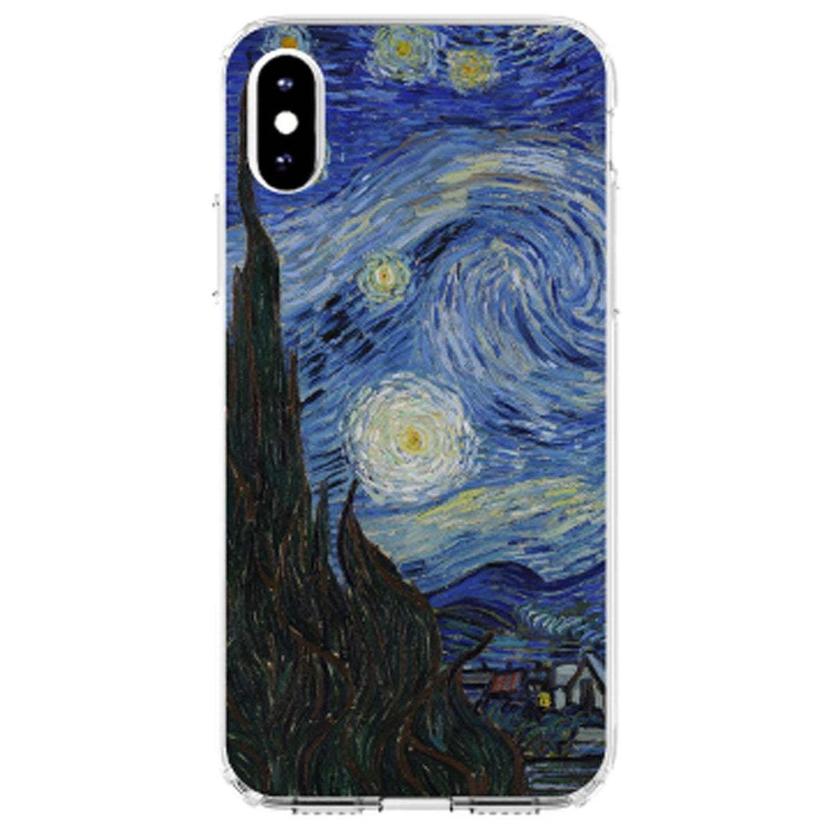 Van Gogh Starry Night Clear Shockproof iPhone Case, view 2