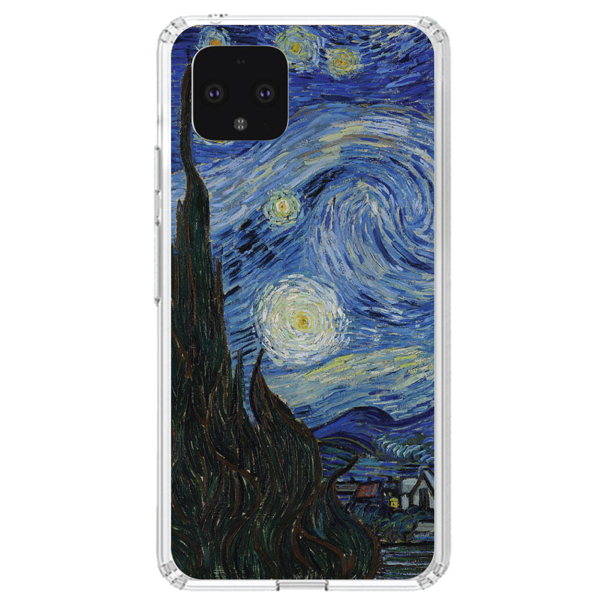 Van Gogh Starry Night Clear Shockproof iPhone Case, view 23